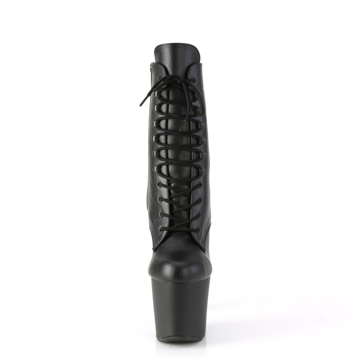 Pleaser Irongrip-1020 BPU/B-SCH - Czarne buty za kostkę na wysokiej platformie
