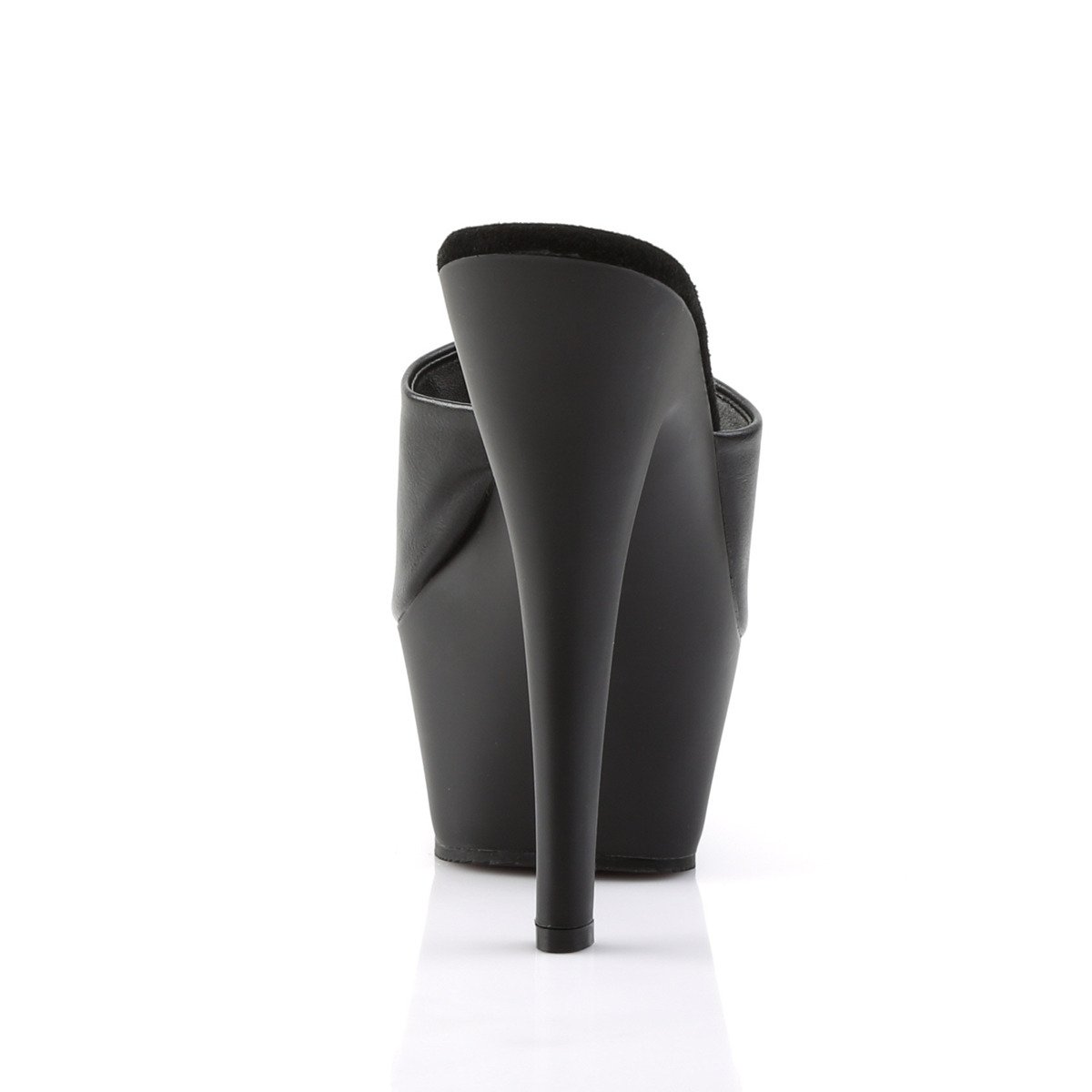 Pleaser Kiss-201 BPU/M - Czarne klapki na platformie z wysokimi obcasami