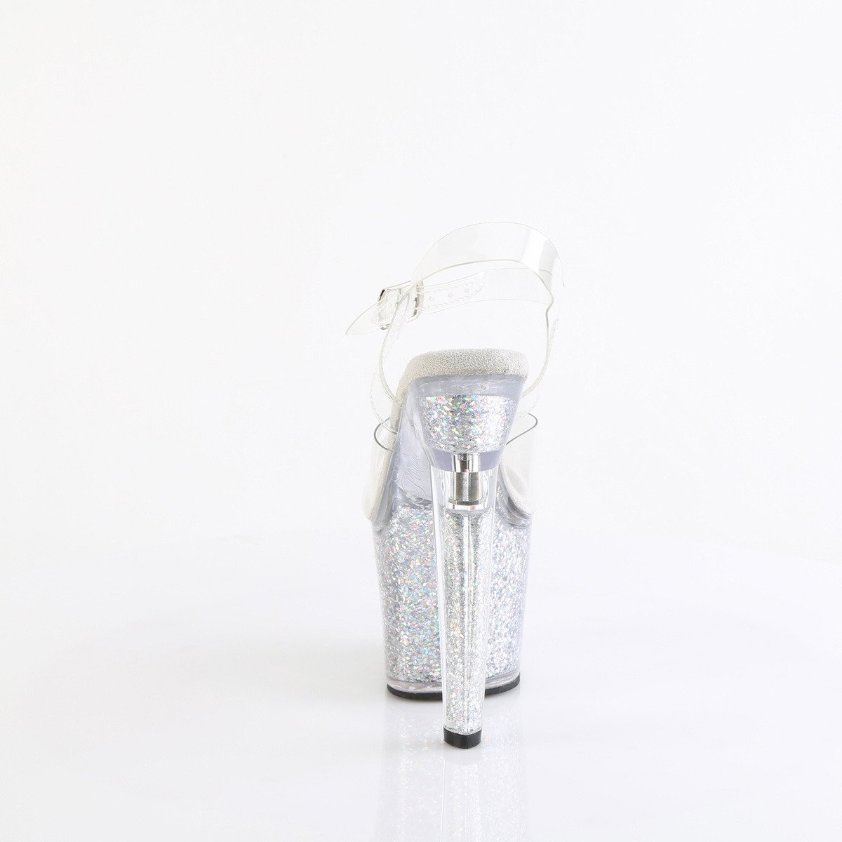 Pleaser Lovesick-708SG C/SG - Przezroczyste sandały na wysokiej platformie