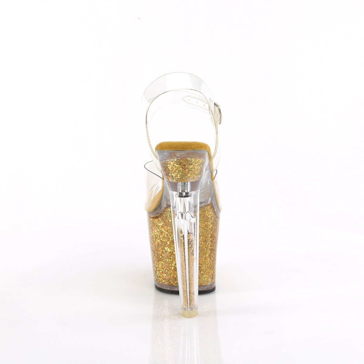 Pleaser Lovesick-708SG C/GG - Przezroczyste sandały na wysokiej platformie