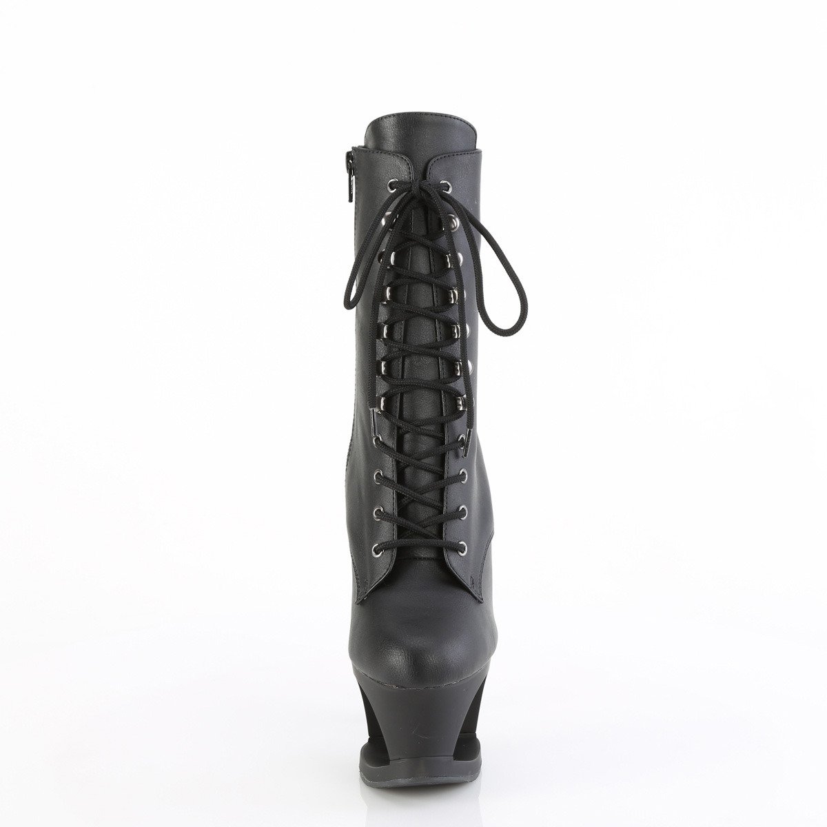 Pleaser Moon-1020SK BPU/B-PW - Czarne buty za kostkę na wysokiej platformie