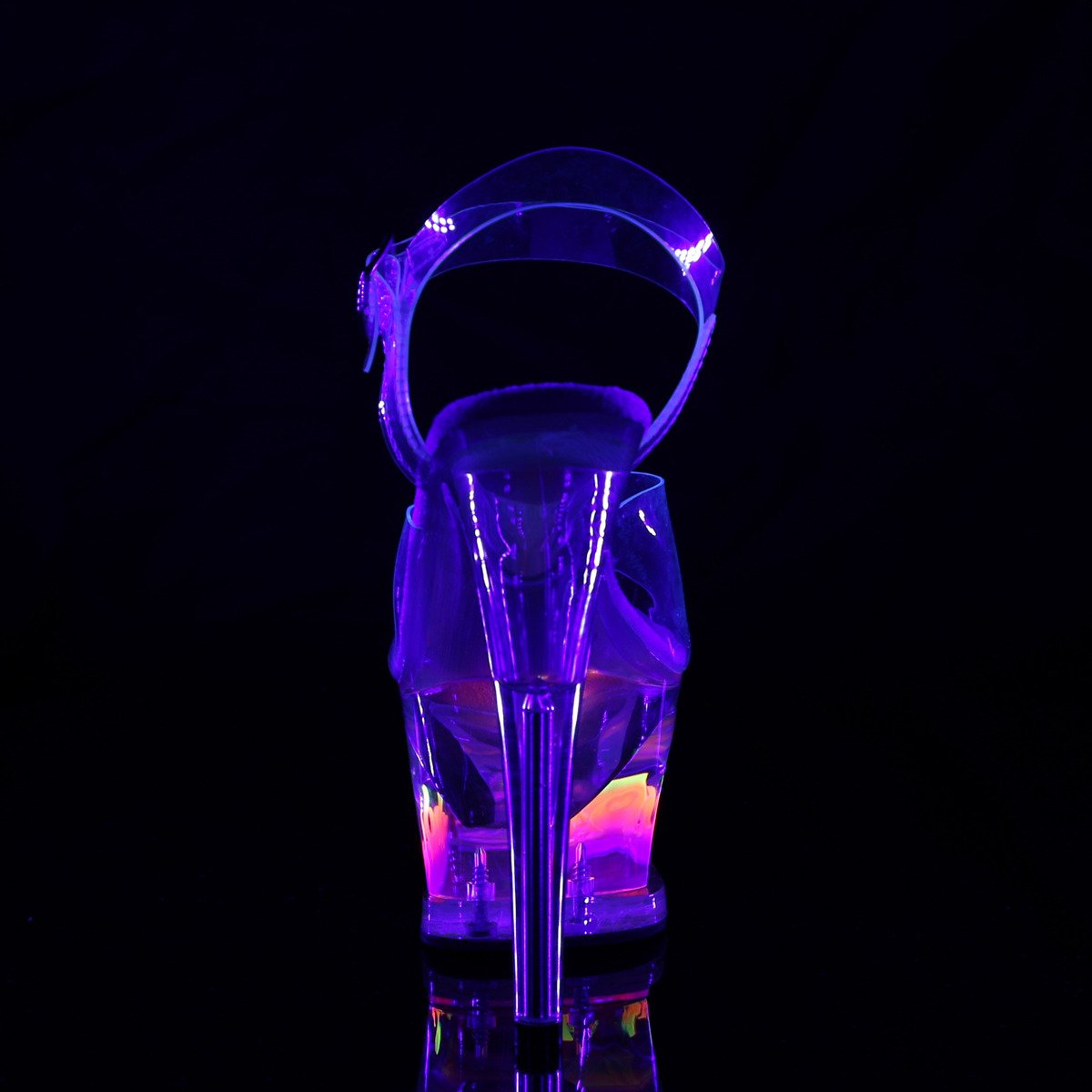 Pleaser Moon-708FLM C/M - Przezroczyste sandały na wysokiej platformie