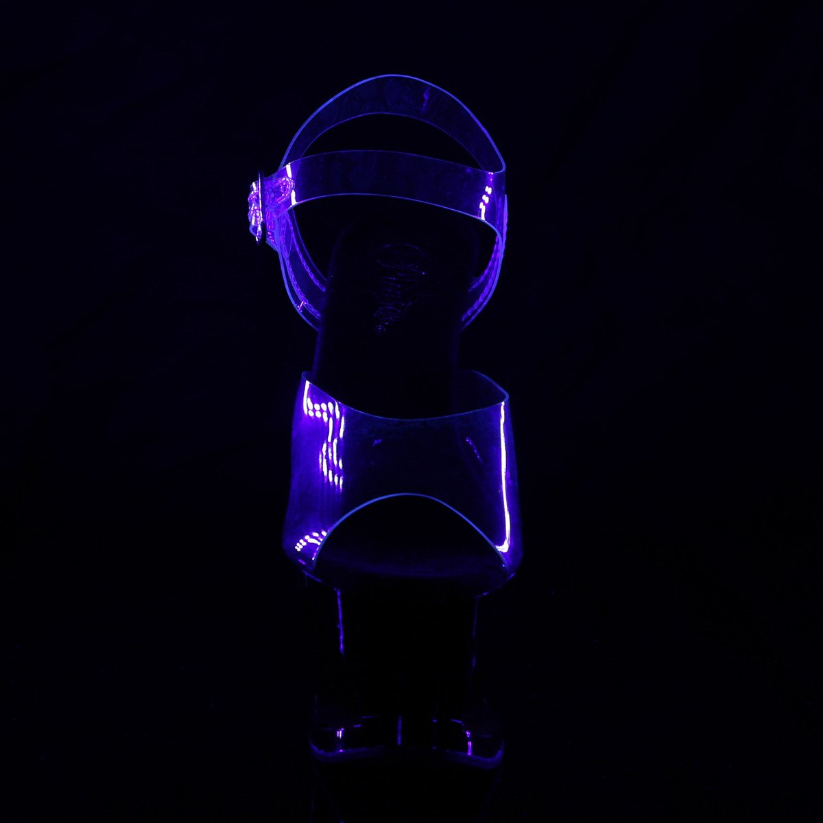 Pleaser Moon-708FLM C/B - Przezroczyste sandały na wysokiej platformie