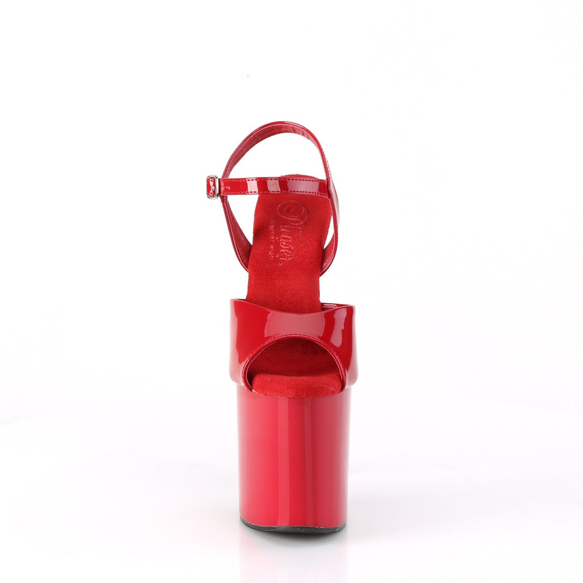 Pleaser Naughty-809 R/M - Błyszczące czerwone sandały na wysokiej platformie