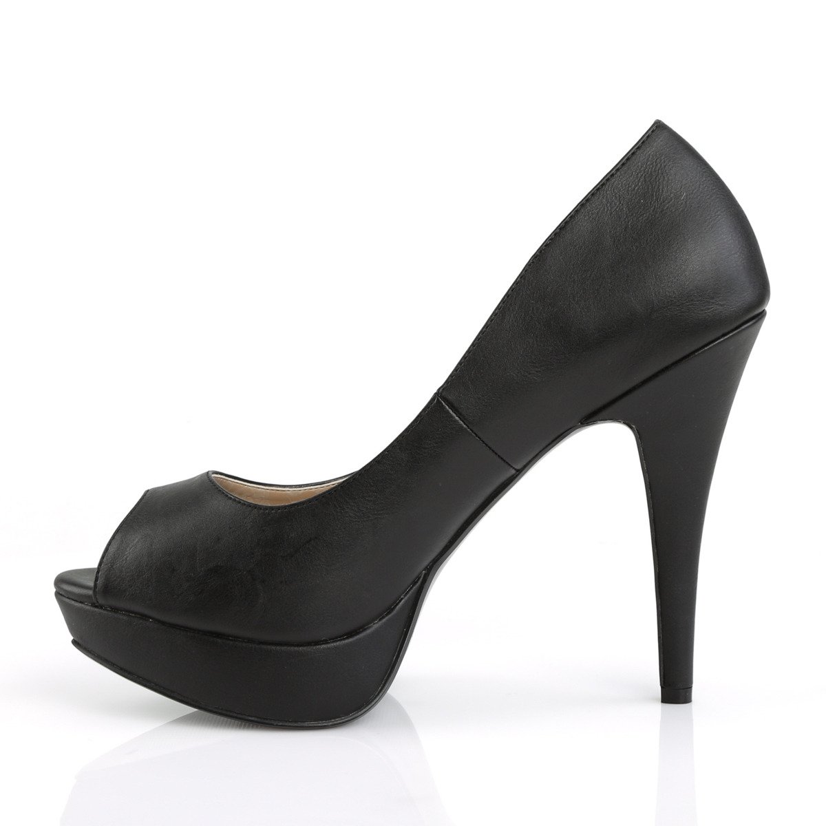 Pleaser Pink Label Chloe-01 BPU - Czarne czółenka z odkrytymi palcami na platformie z wysokimi obcasami