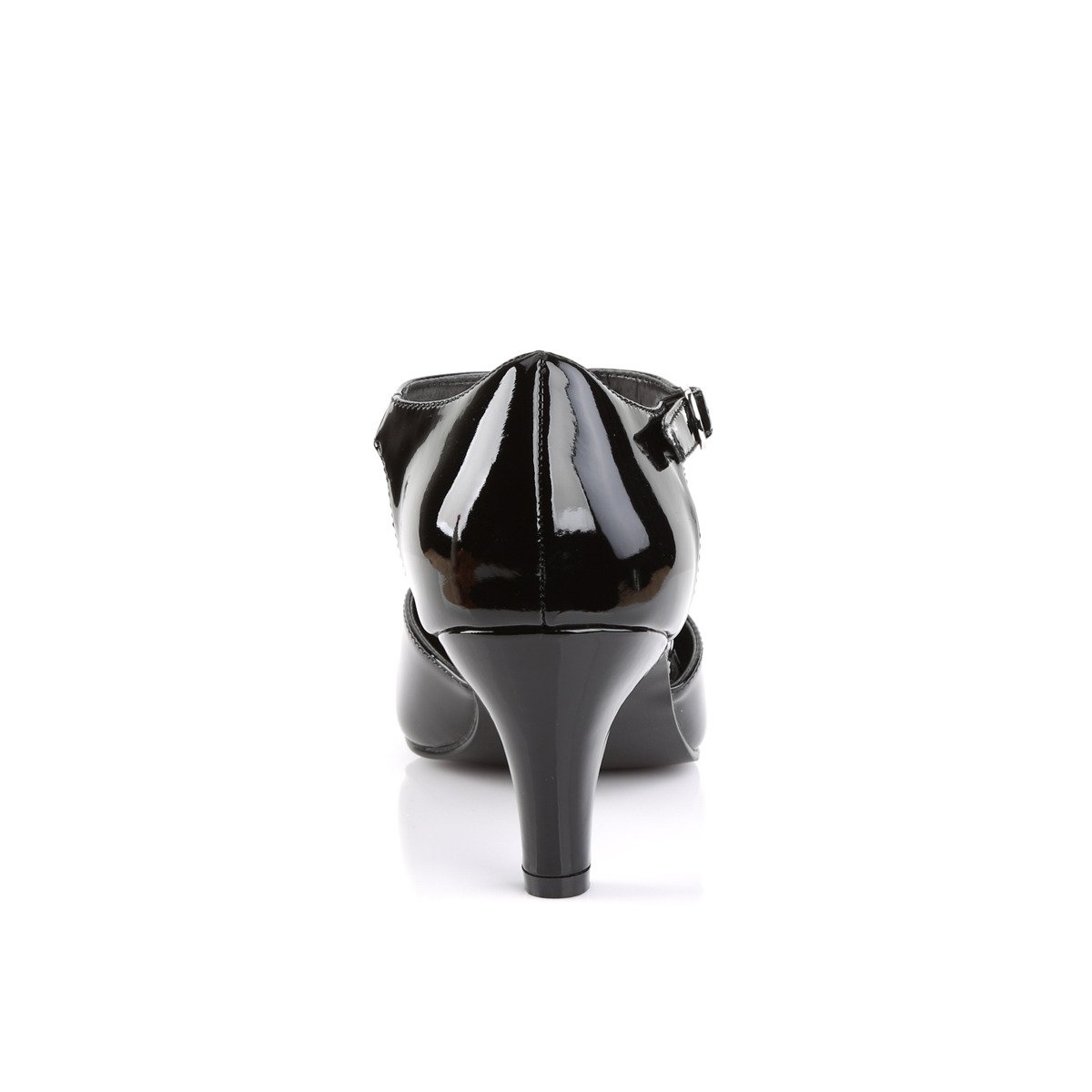 Pleaser Pink Label Divine-415 B - Błyszczące czarne czółenka z paskami