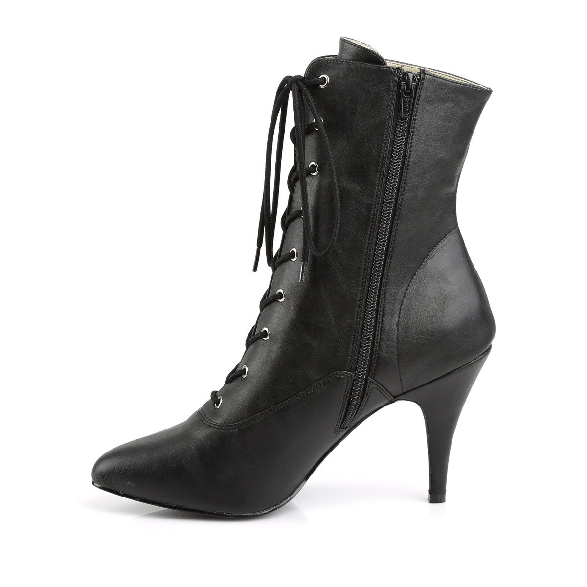 Pleaser Pink Label Dream-1020 BPU - Czarne buty za kostkę na wysokim obcasie