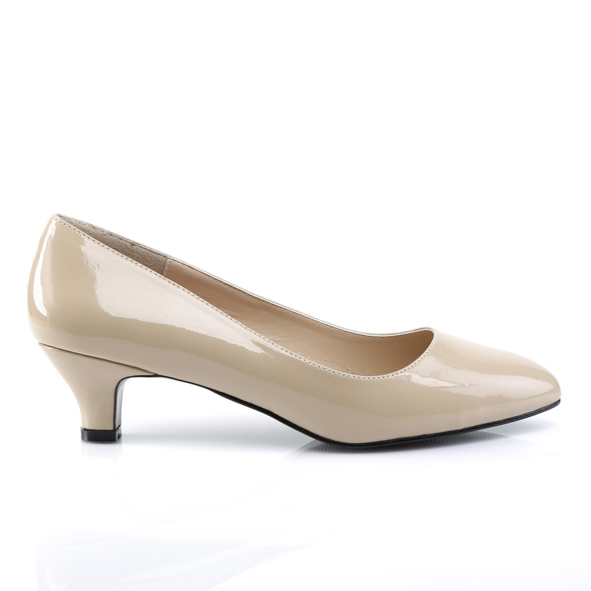 Pleaser Pink Label Fab-420 CR - Błyszczące beżowe czółenka