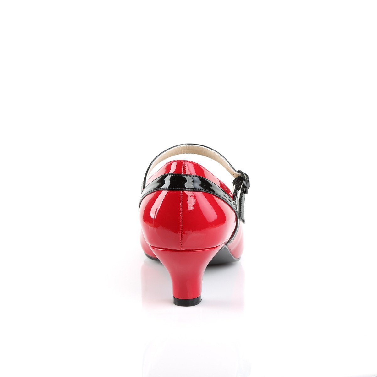 Pleaser Pink Label Fab-425 R-B - Błyszczące czerwone czółenka z paskami