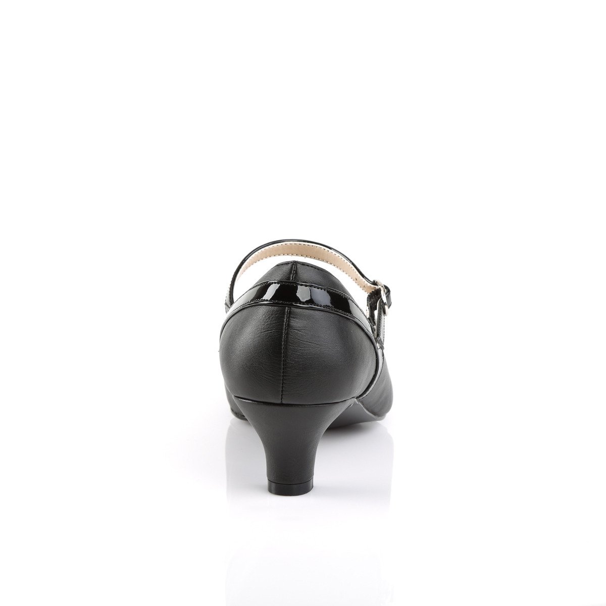 Pleaser Pink Label Fab-425 BPU-PT - Błyszczące czarne czółenka z paskami