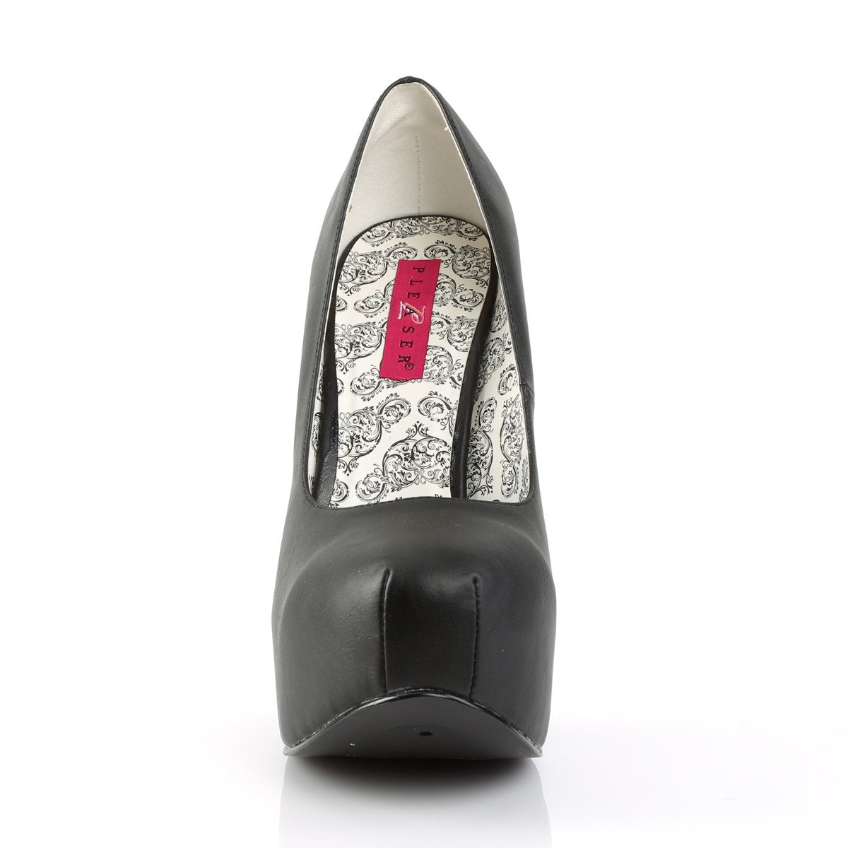 Pleaser Pink Label Teeze-06W BPU - Czarne czółenka na platformie z wysokimi obcasami