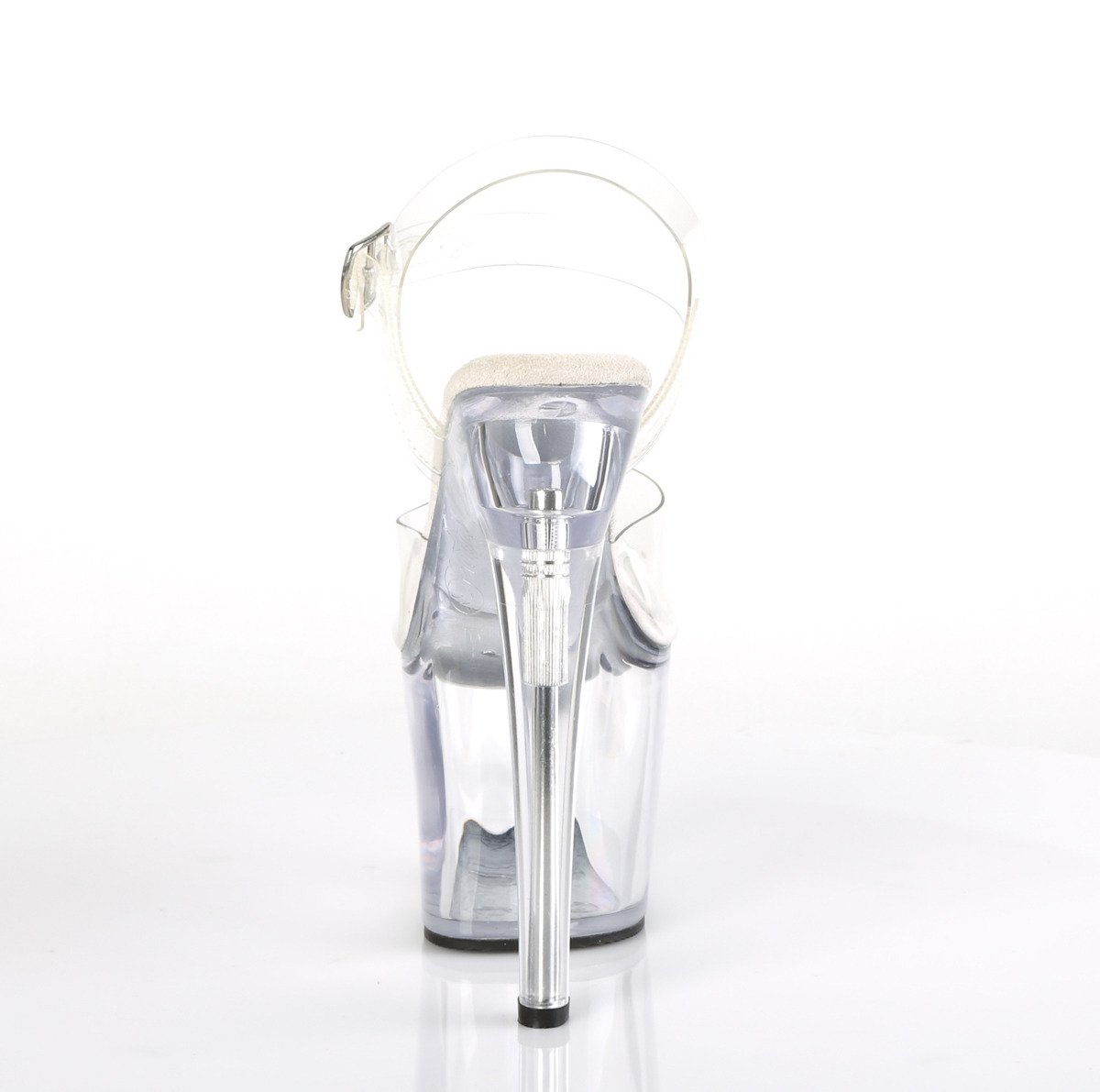 Pleaser Radiant-708 C/M - Przezroczyste sandały na wysokiej platformie