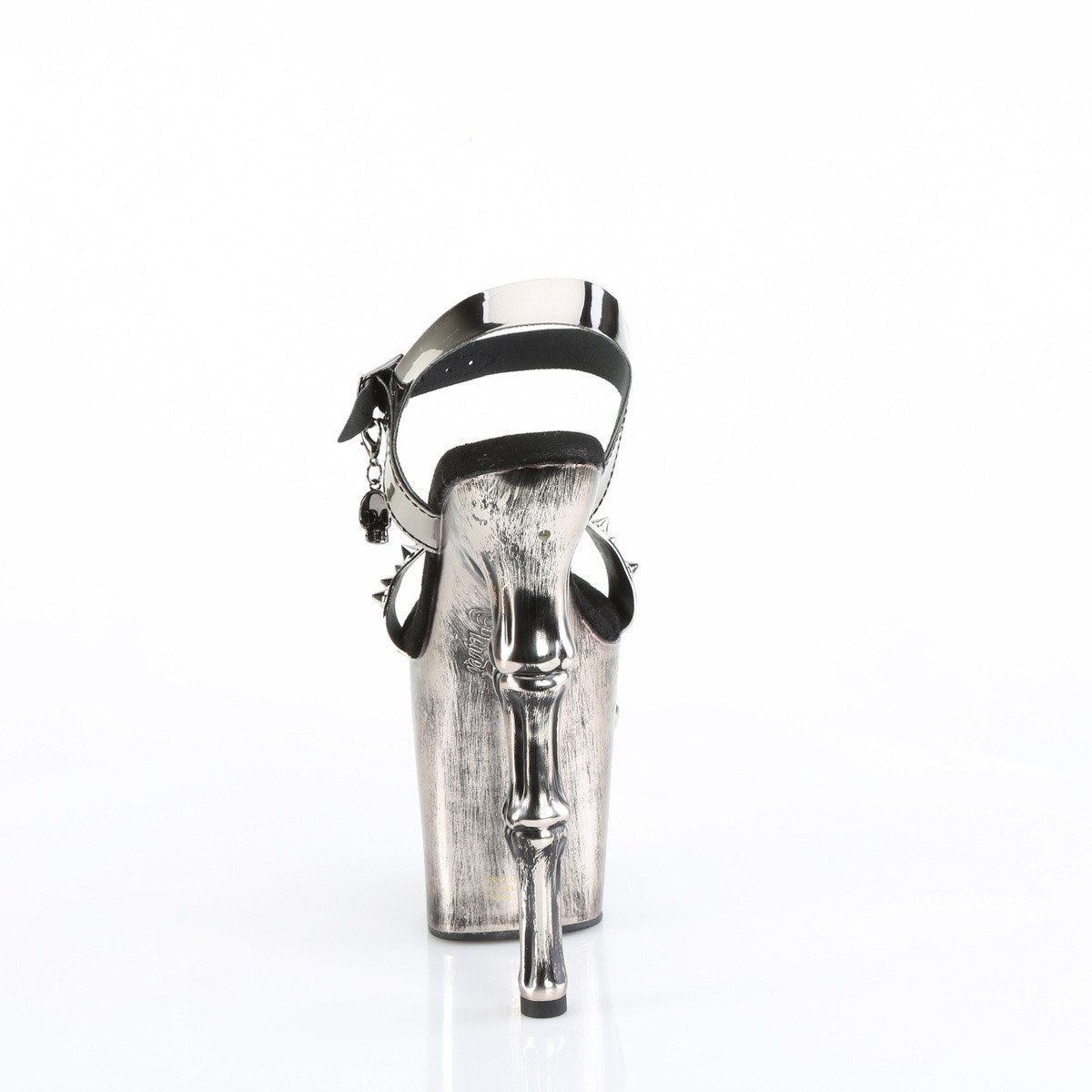 Pleaser Rapture-812-LT PWTPU/M - Srebrne świecące sandały na wysokiej platformie