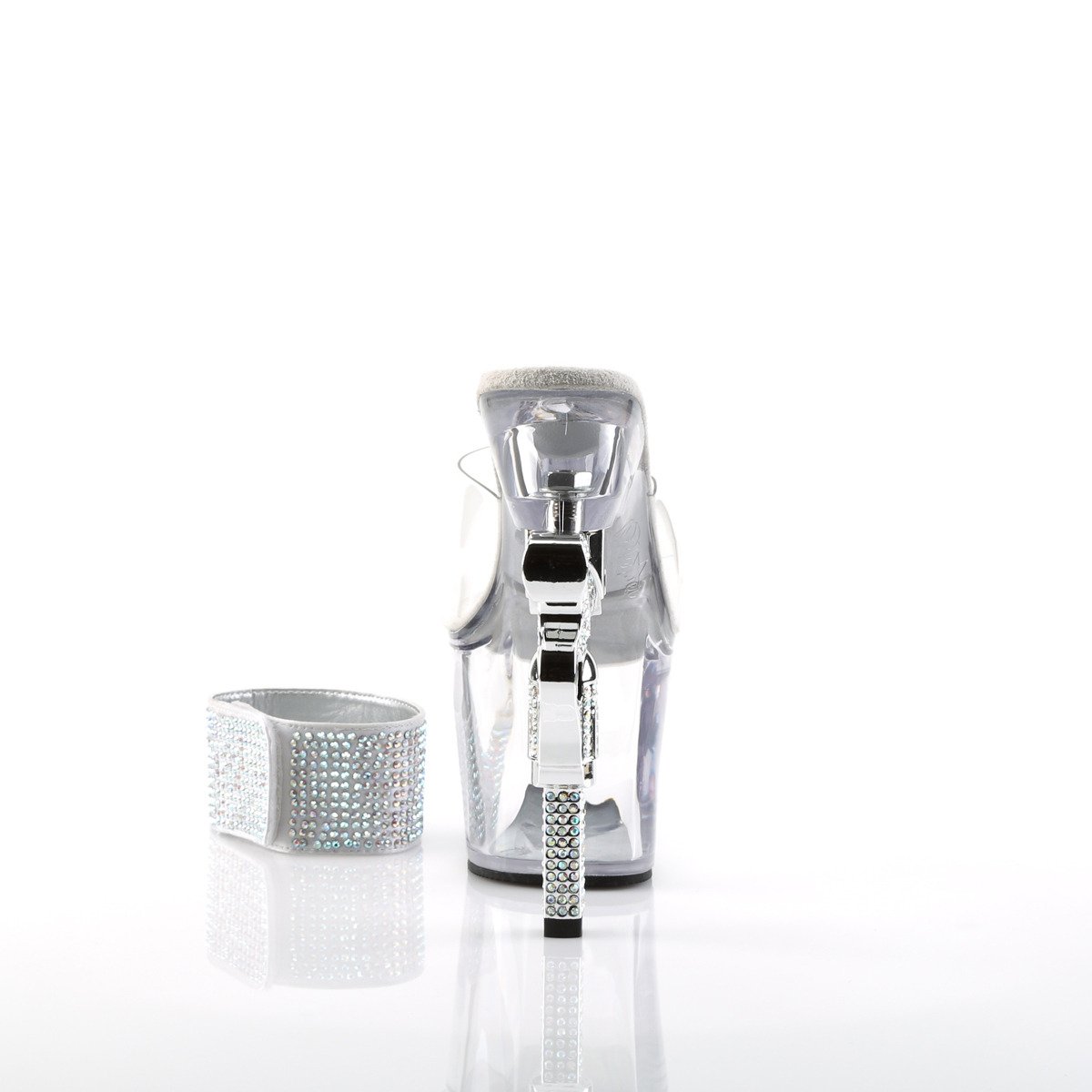 Pleaser Revolver-712 C/M - Przezroczyste sandały na wysokiej platformie