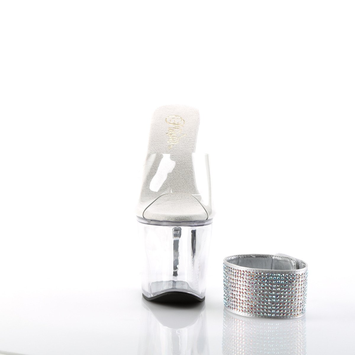 Pleaser Revolver-712 C/M - Przezroczyste sandały na wysokiej platformie