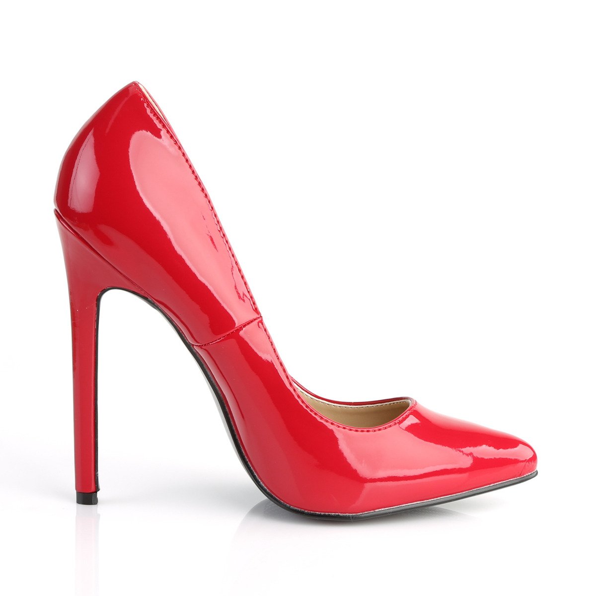 Pleaser Sexy-20 R - Błyszczące czerwone czółenka na wysokim obcasie