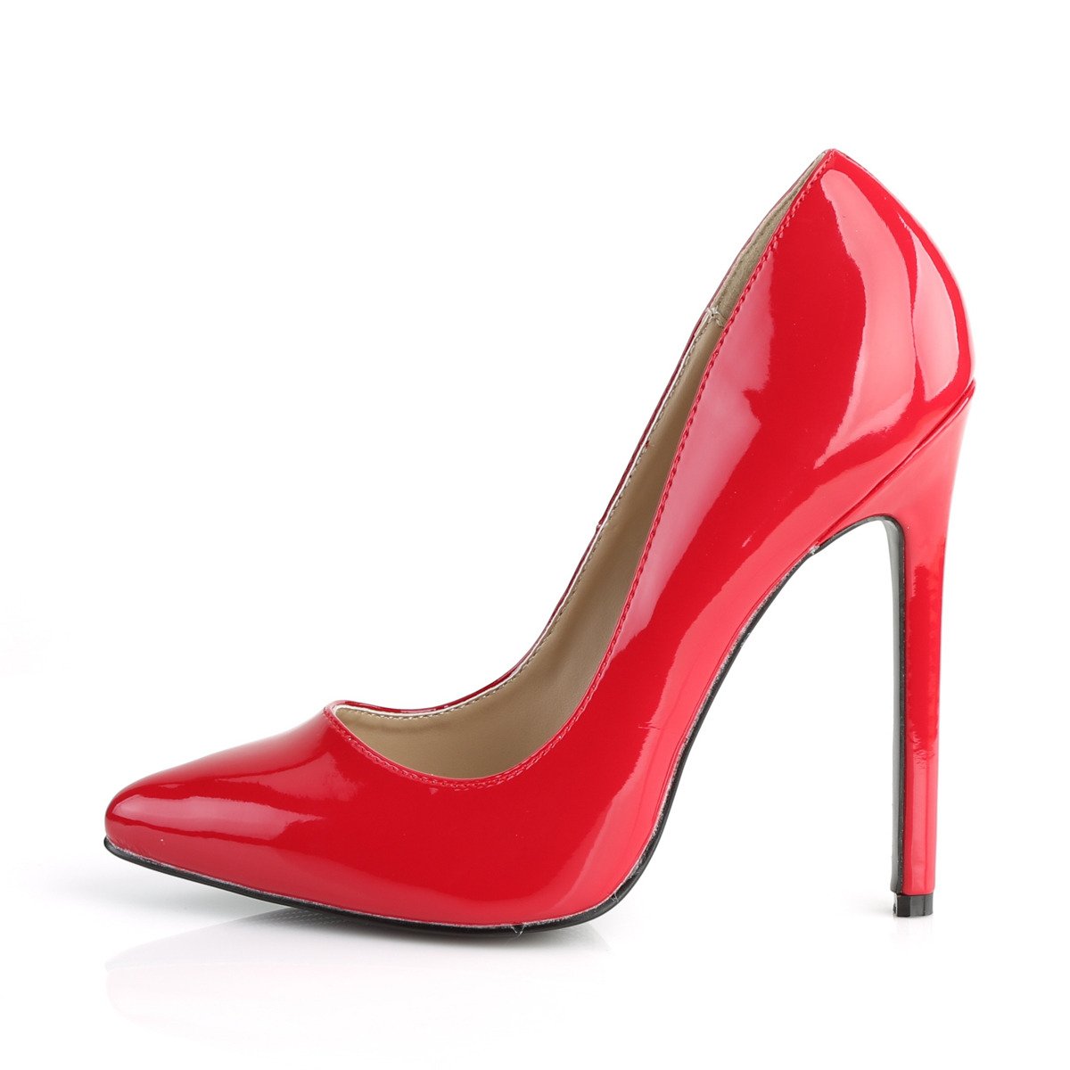 Pleaser Sexy-20 R - Błyszczące czerwone czółenka na wysokim obcasie