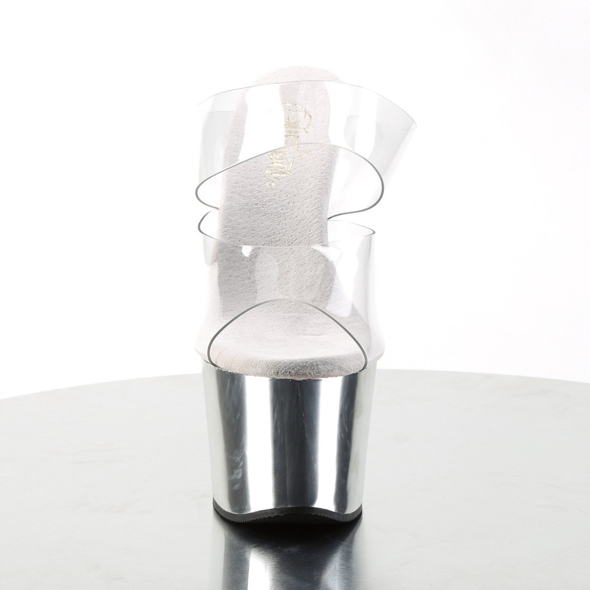 Pleaser Sky-302 C/SCH - Przezroczyste sandały na wysokiej platformie