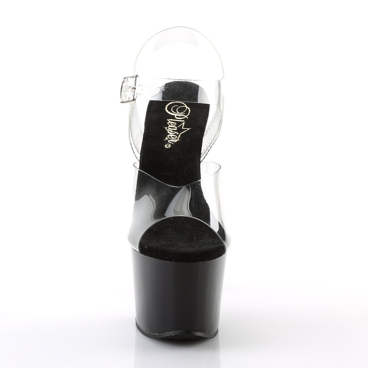 Pleaser Sky-308 C/B - Przezroczyste sandały na wysokiej platformie