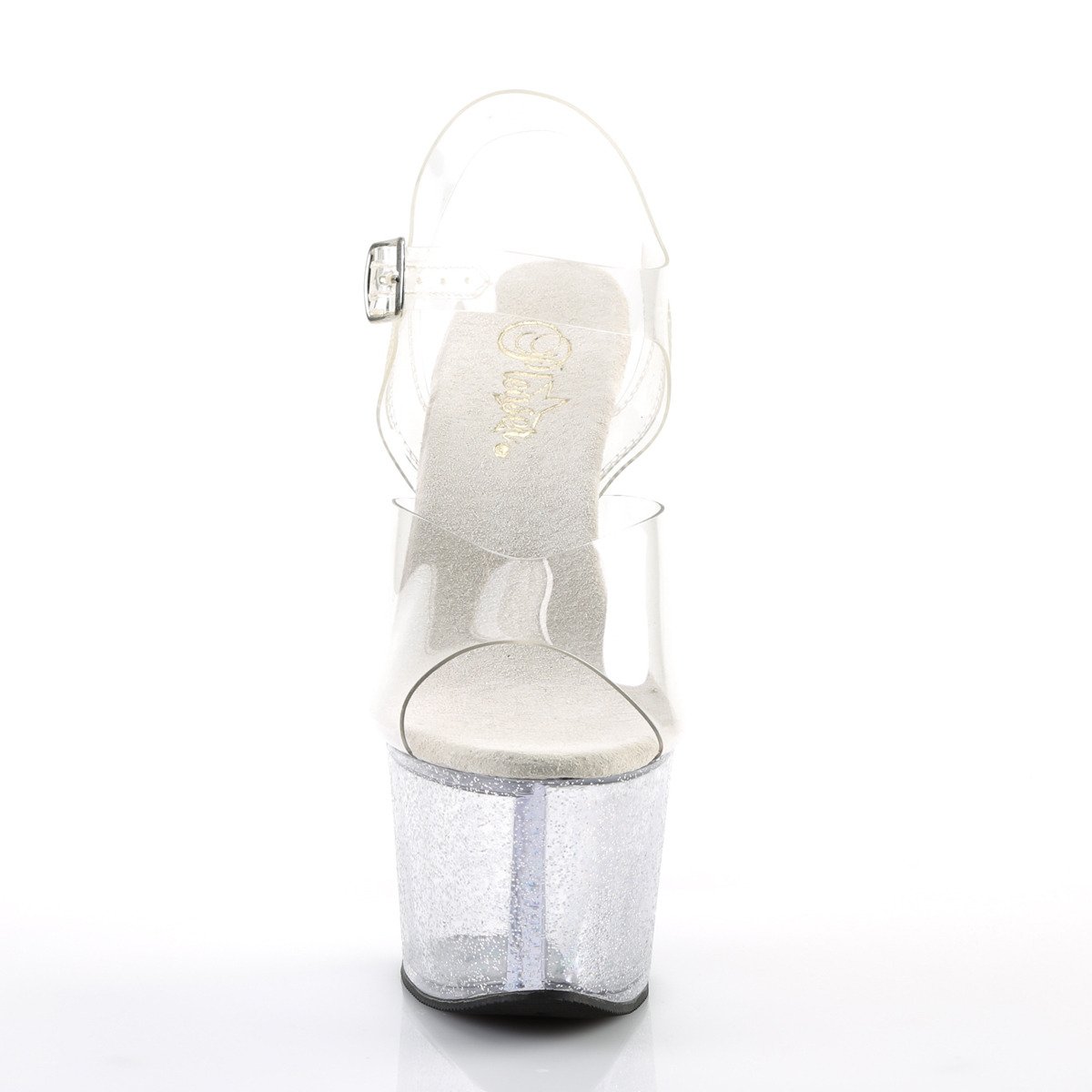 Pleaser Sky-308MG C/M - Przezroczyste sandały na wysokiej platformie