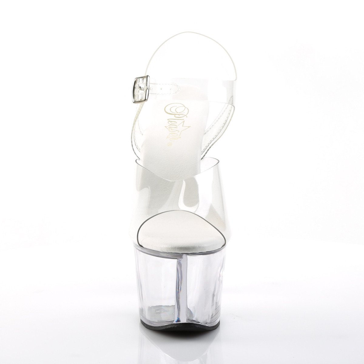 Pleaser Sky-308VL C/M - Przezroczyste sandały na wysokiej platformie