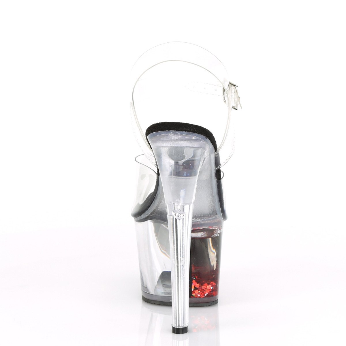 Pleaser Sky-308WHG C/B-RG - Przezroczyste sandały na wysokiej platformie