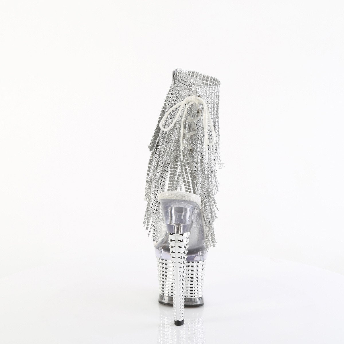 Pleaser Spectator-1017RSF C-S/CSCH - Przezroczyste buty z paskiem nad kostką na wysokiej platformie