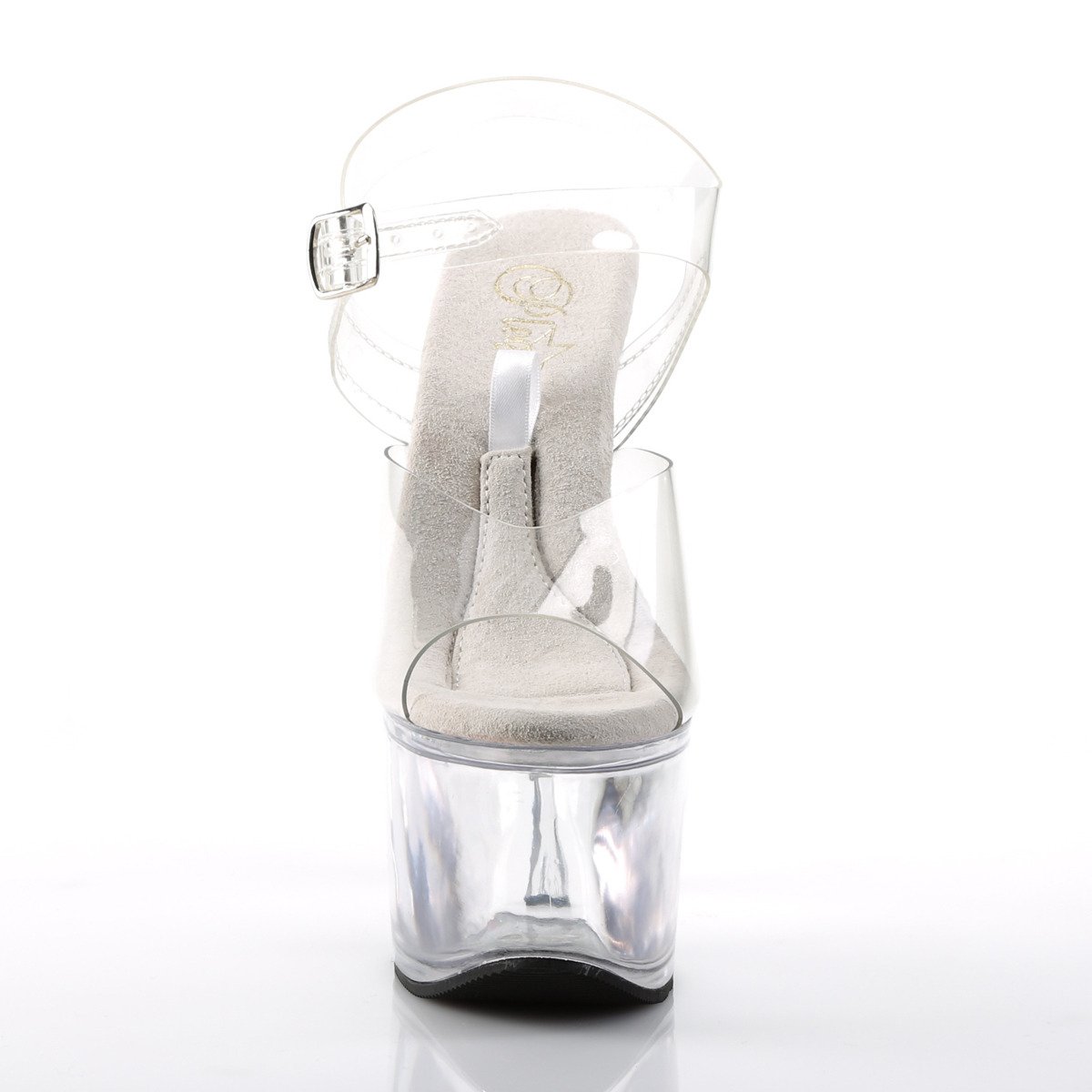 Pleaser Treasure-708 C/M - Przezroczyste sandały na wysokiej platformie