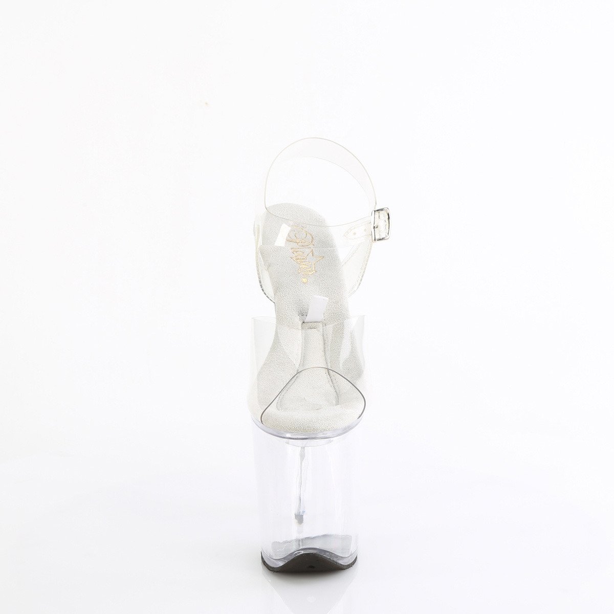 Pleaser Treasure-808FLA C/M - Przezroczyste sandały na wysokiej platformie