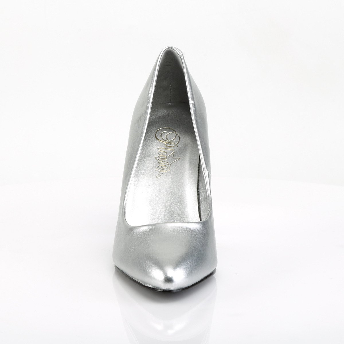 Pleaser Vanity-420 S/PU - Srebrne czółenka na wysokim obcasie