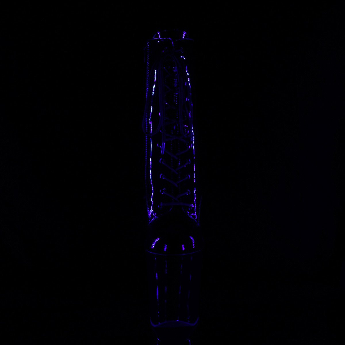 Pleaser Xtreme-1020TT B/B-NHP - Błyszczące czarne buty za kostkę na wysokiej platformie