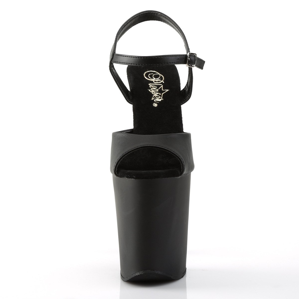 Pleaser Xtreme-809 BPU/M - Czarne sandały na wysokiej platformie