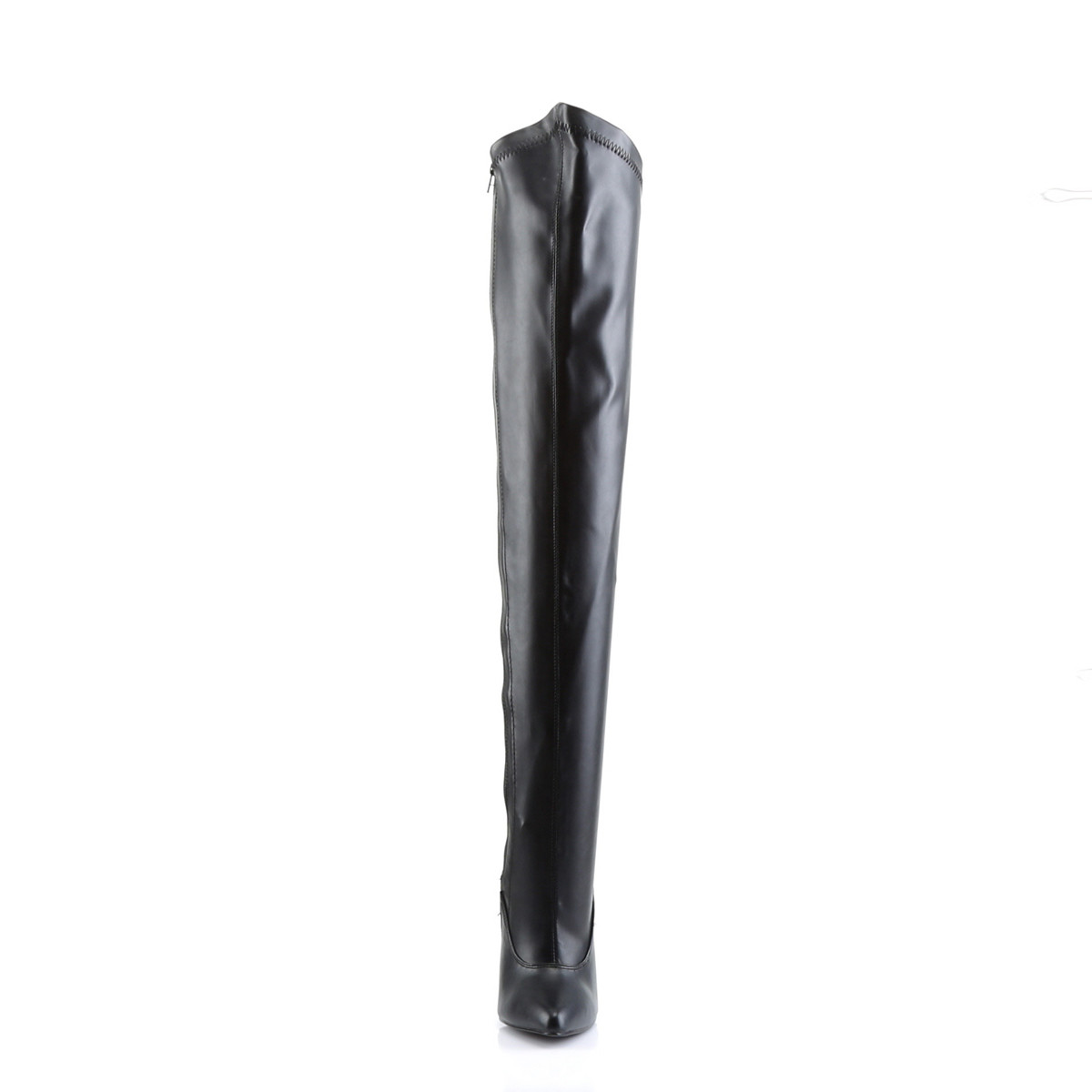 Devious Dagger-3060 B/PU - Czarne kozaki za kolano na wysokim obcasie