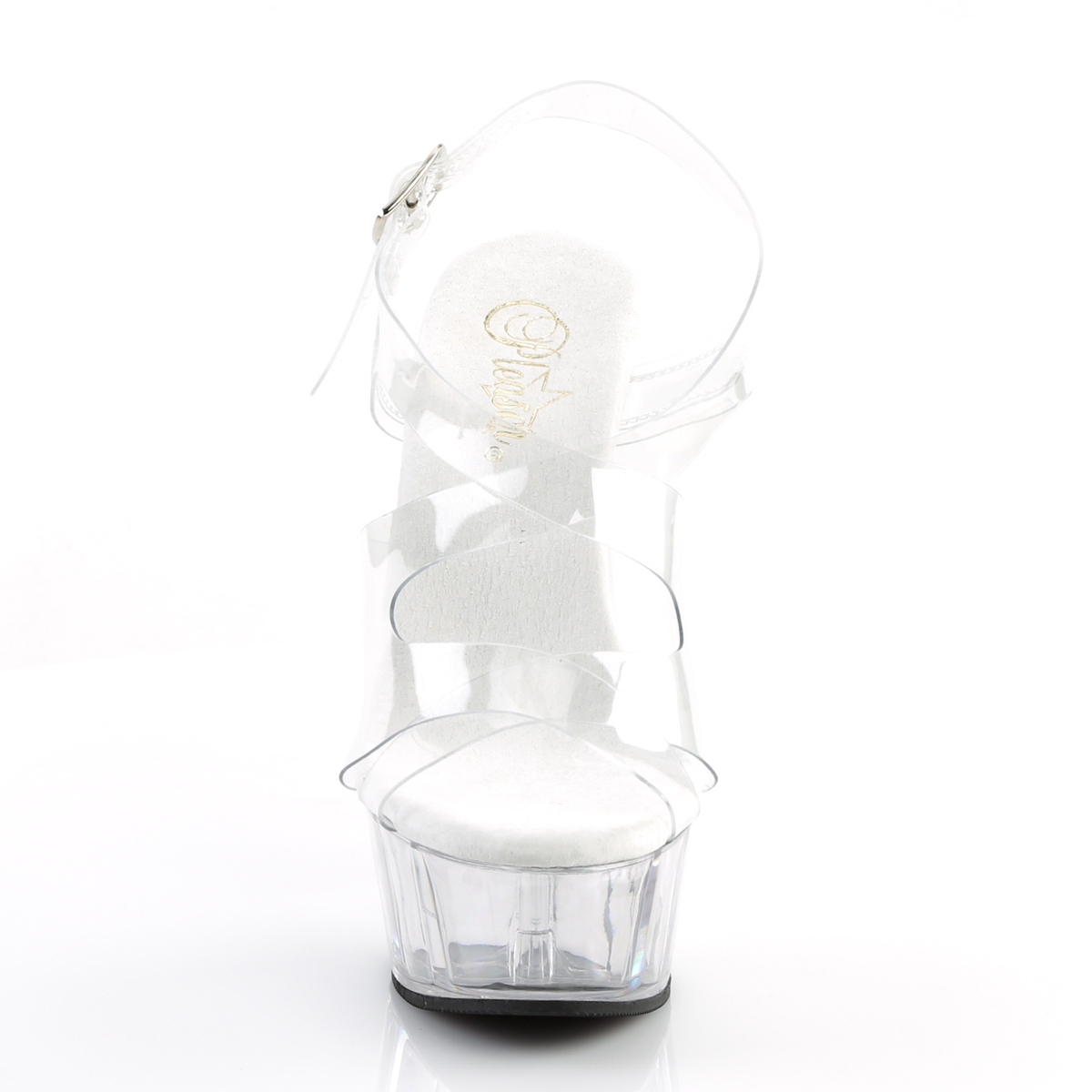 Pleaser Delight-630 C/M - Przezroczyste sandały z platformą na platformie z wysokimi obcasami