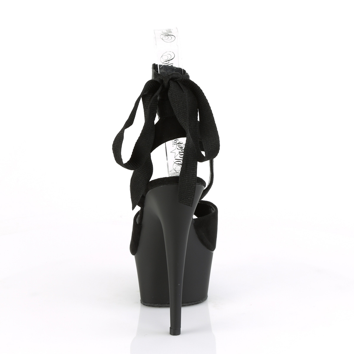 Pleaser Delight-634 BFS/M - Czarne sandały z platformą na platformie z wysokimi obcasami