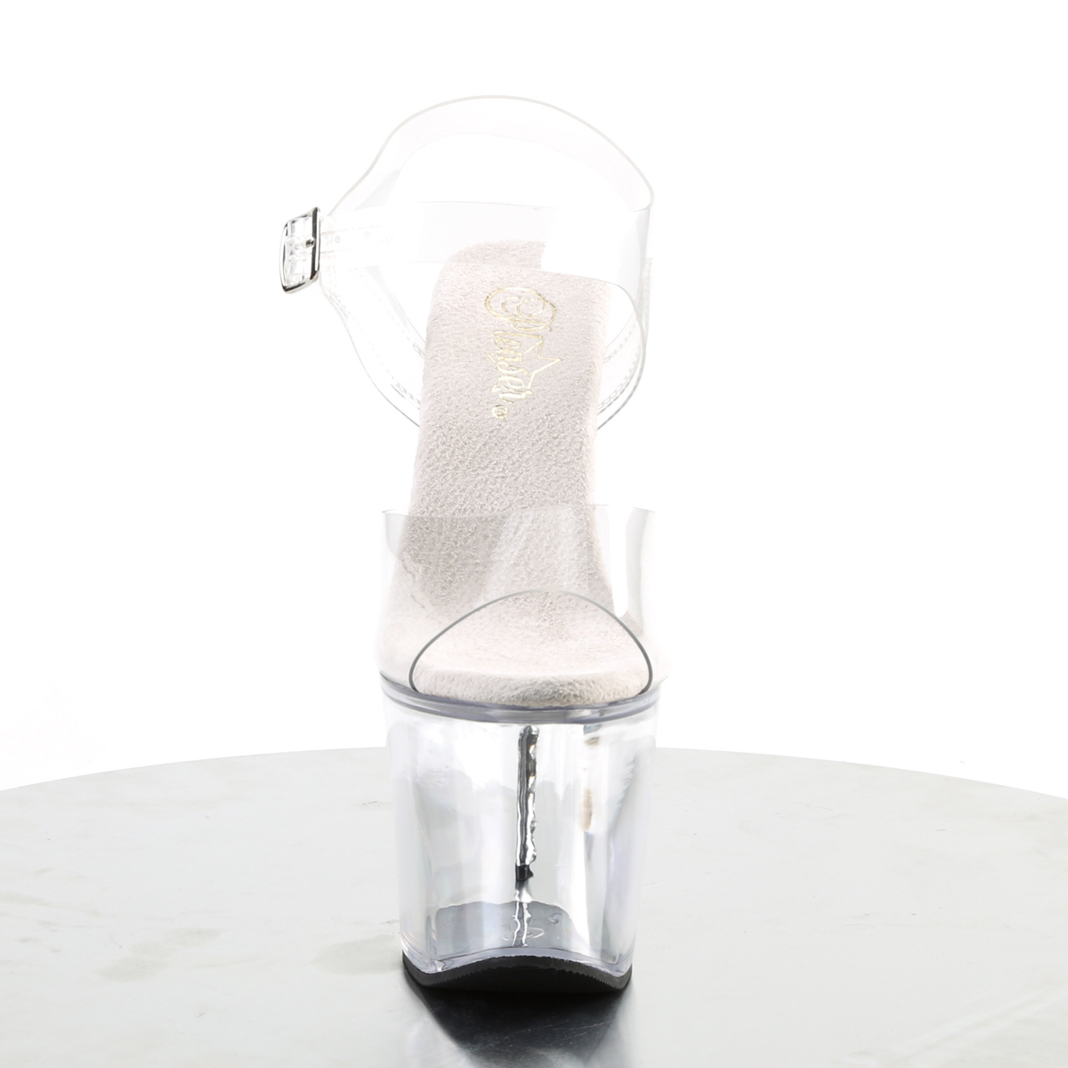 Pleaser Diamond-708 C/M - Przezroczyste sandały na wysokiej platformie