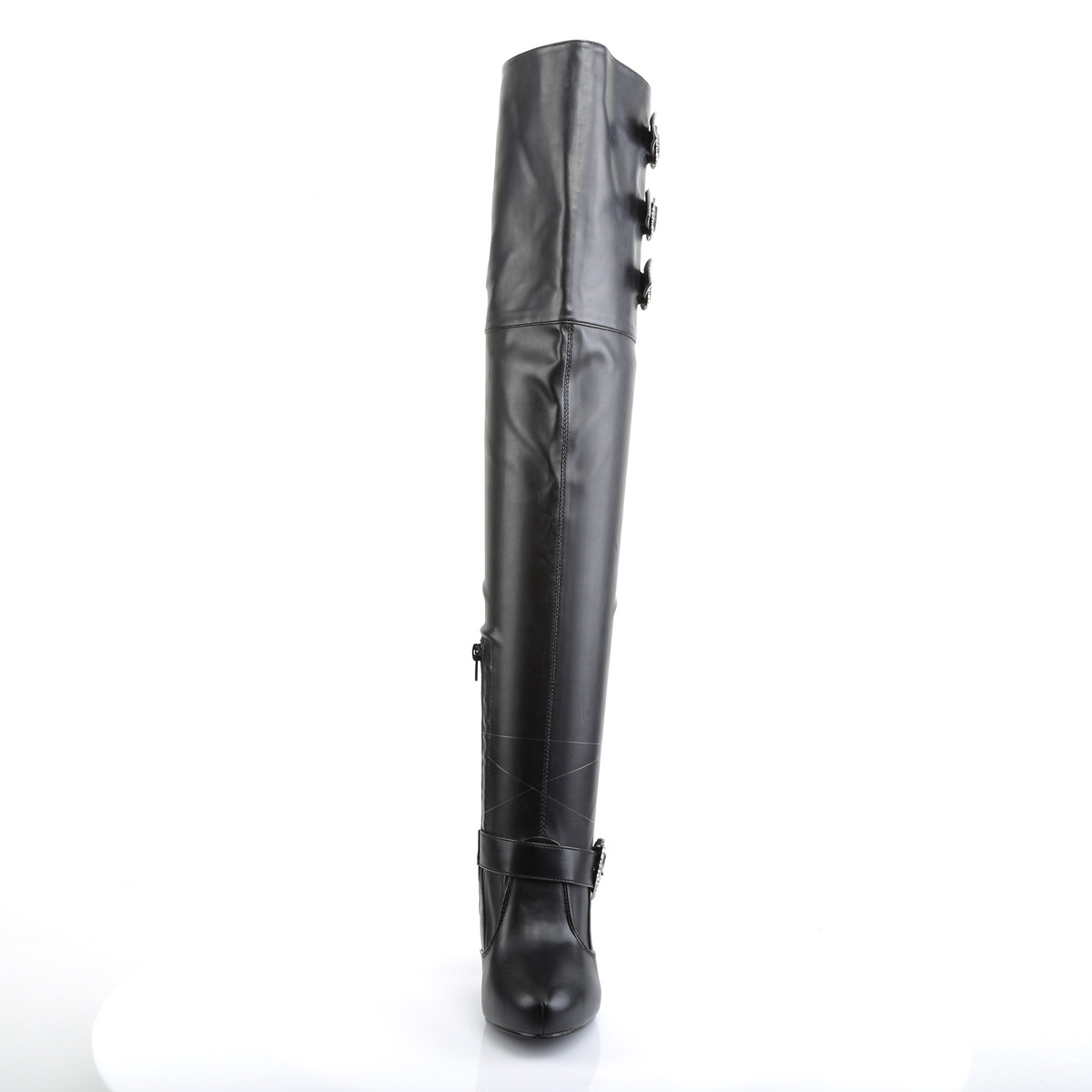 Funtasma Diva-3006X BPU - Czarne kozaki za kolano na obcasie dla szerszej stopy