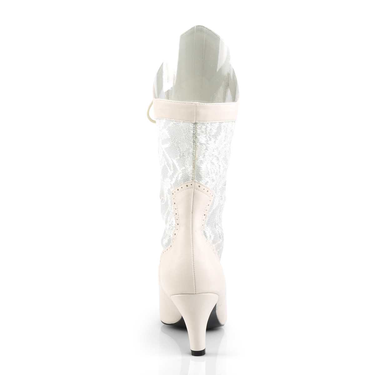 Pleaser Pink Label Divine-1050 IVPU-SALC - Białe buty za kostkę na obcasie