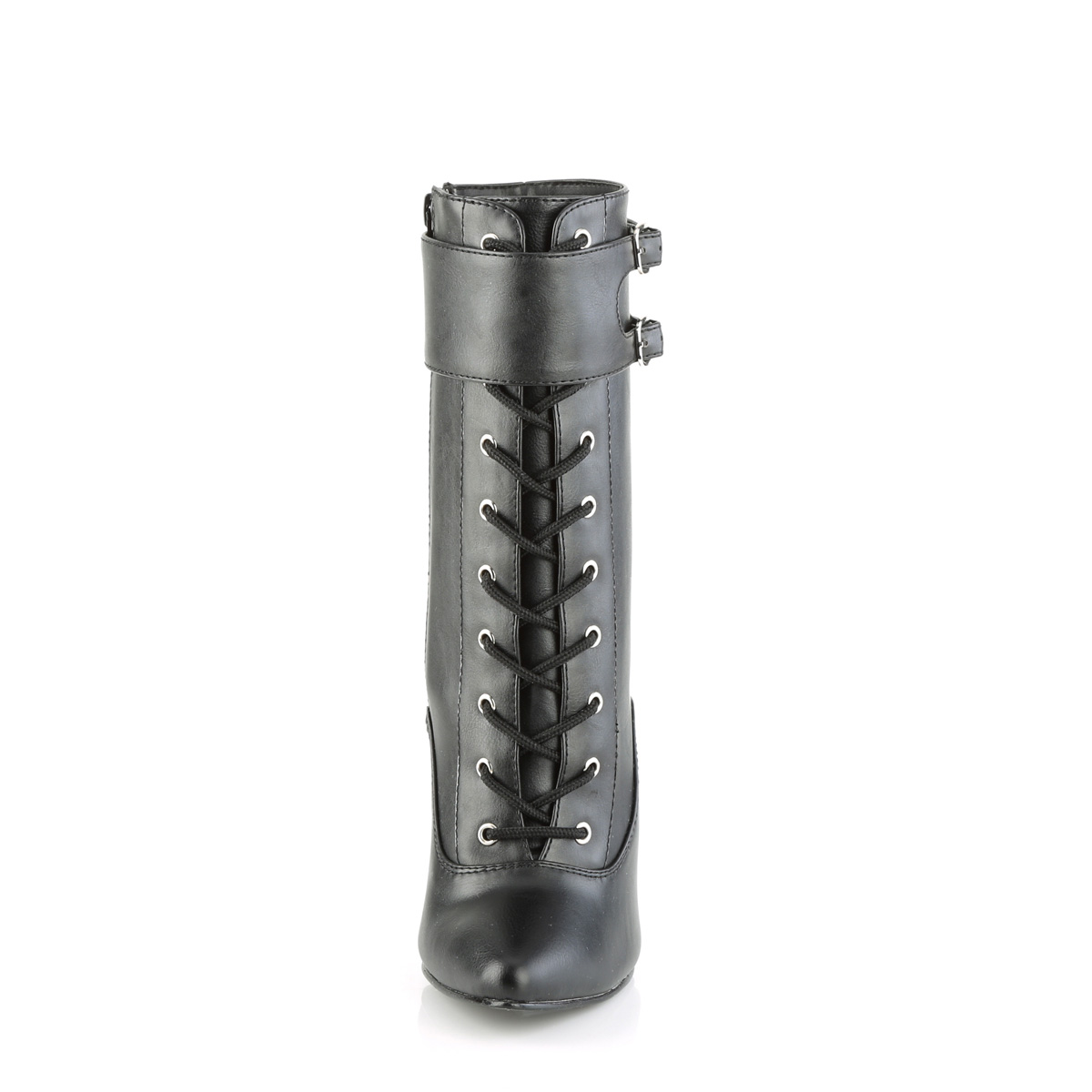 Devious Domina-1023 BPU - Czarne buty za kostkę na wysokim obcasie