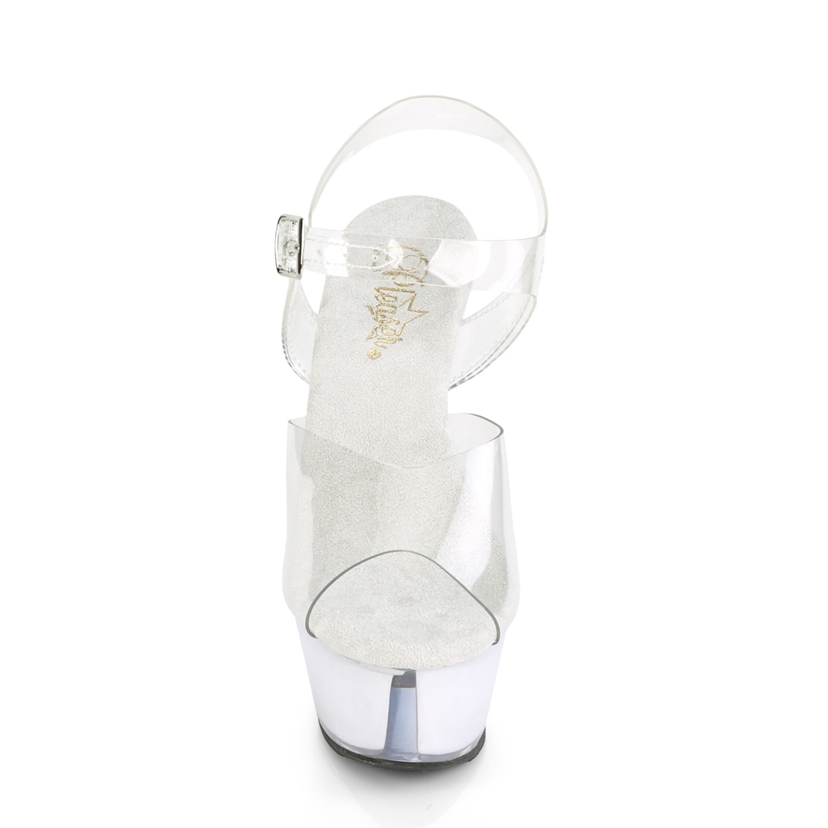 Pleaser Echolite-208 C/WGLOW - Przezroczyste sandały z platformą na platformie z wysokimi obcasami