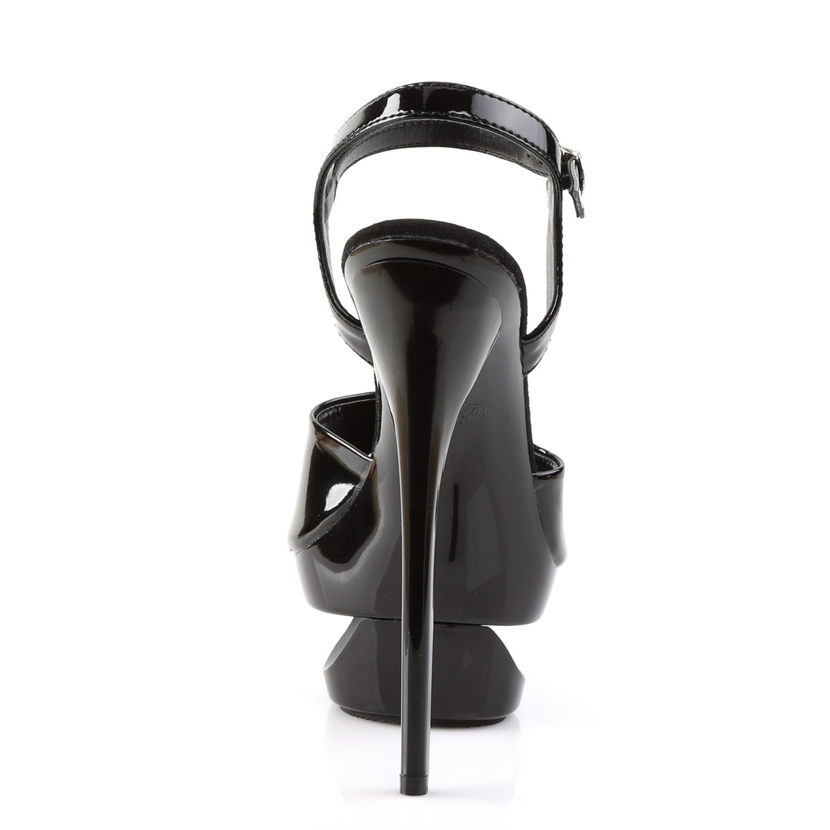 Pleaser Eclipse-609 B/M - Błyszczące czarne sandały z platformą na platformie z wysokimi obcasami