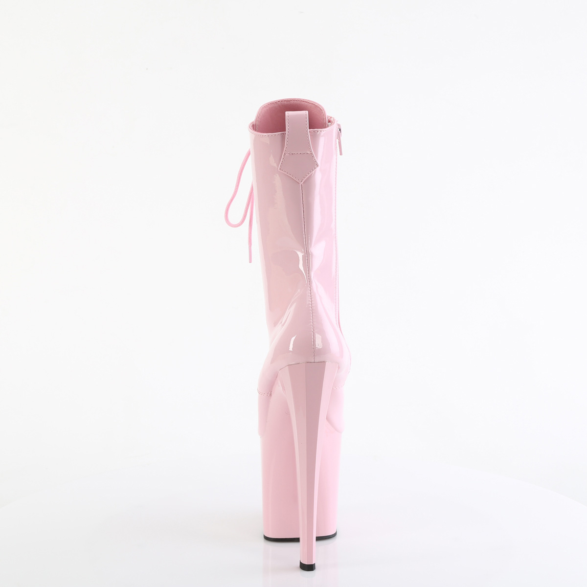 Pleaser Enchant-1040 BP/M - Błyszczące różowe buty za kostkę na wysokiej platformie