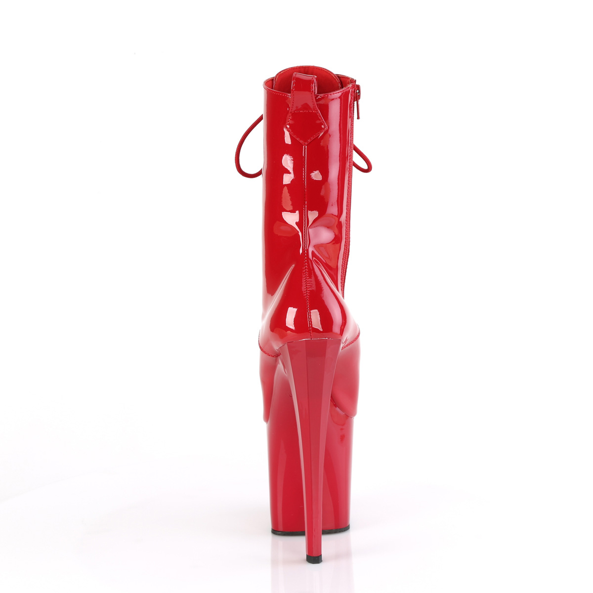 Pleaser Enchant-1040 R/M - Błyszczące czerwone buty za kostkę na wysokiej platformie