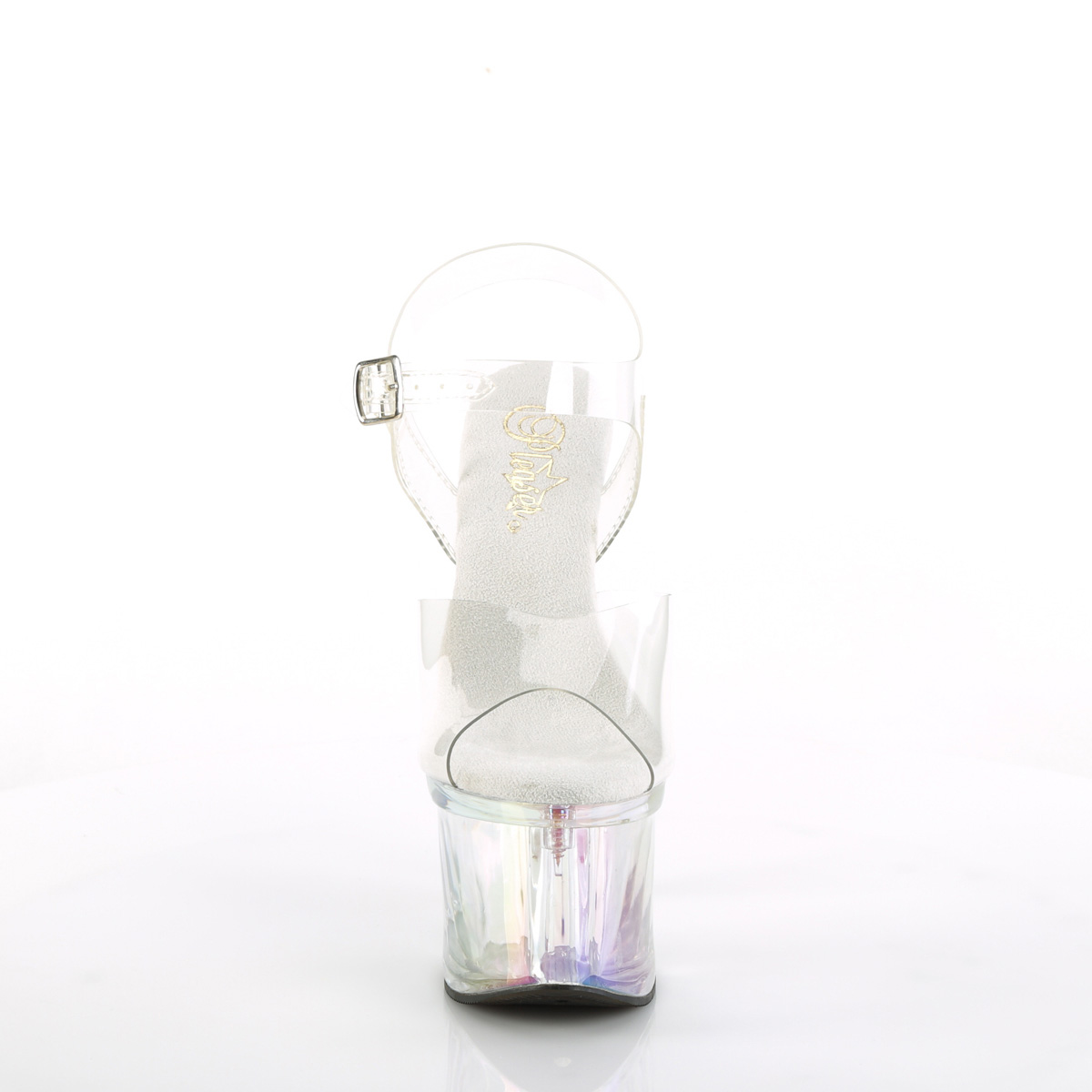 Pleaser Esteem-708RBP C/CHG - Przezroczyste sandały na wysokiej platformie