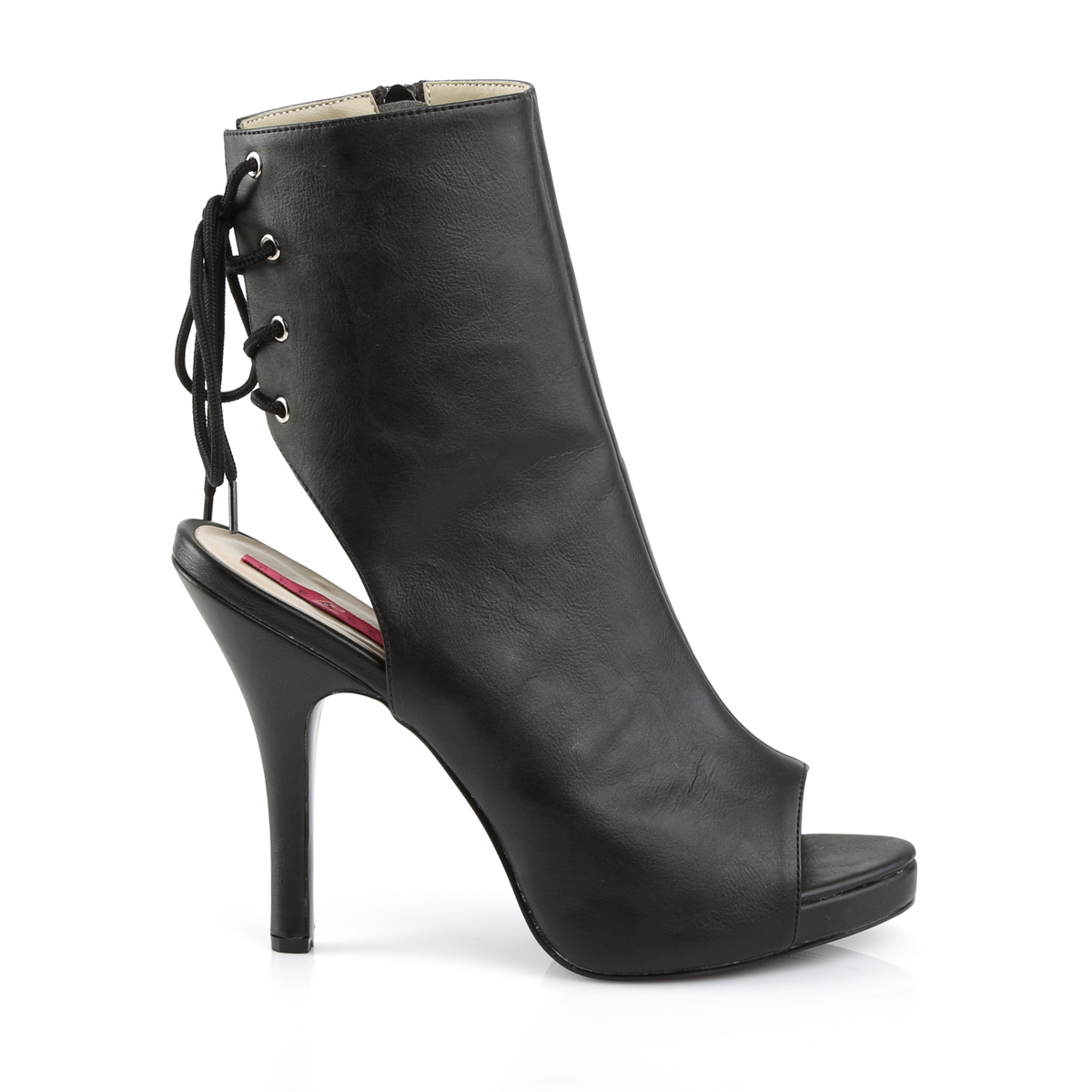 Pleaser Pink Label Eve-102 BPU - Czarne buty za kostkę na wysokim obcasie