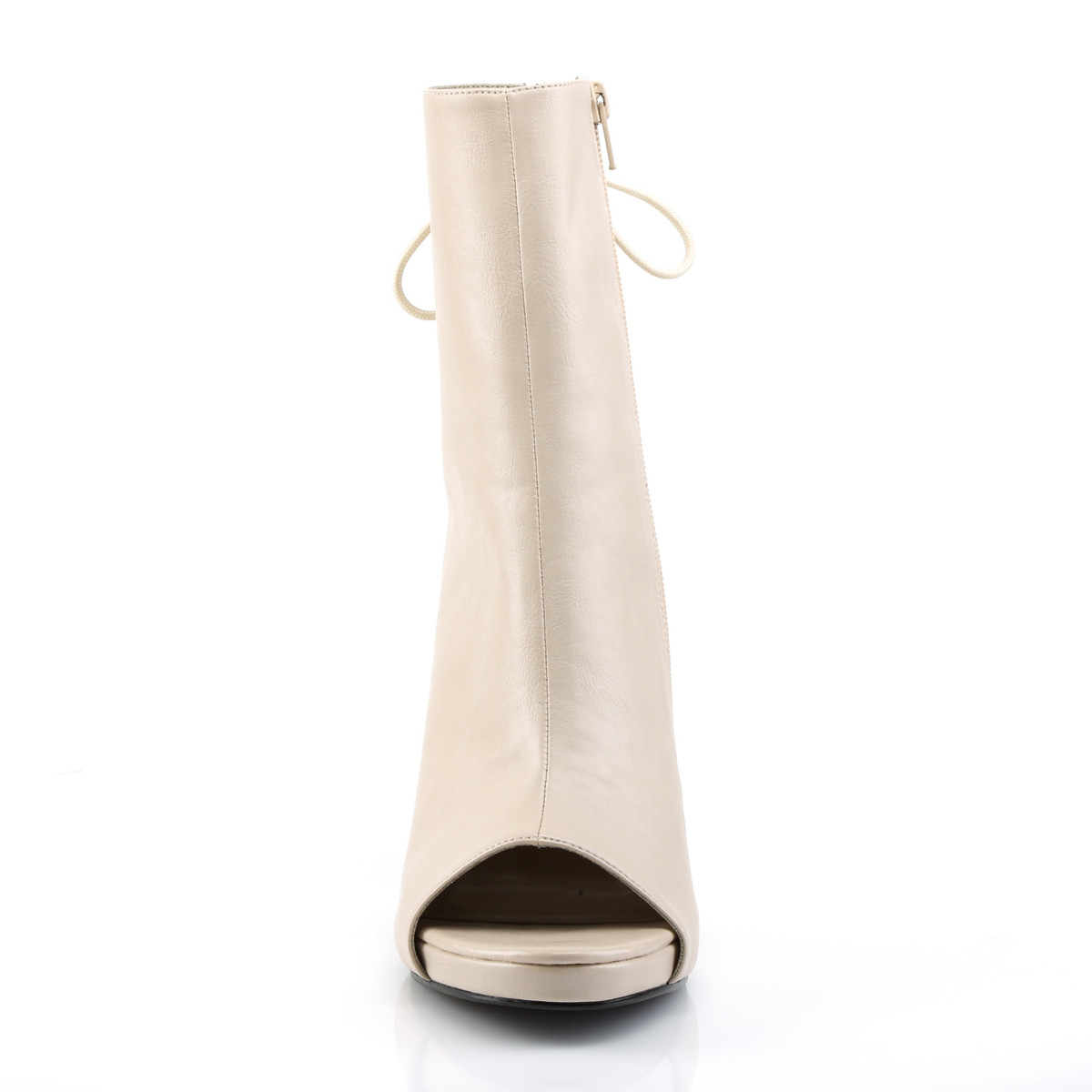 Pleaser Pink Label Eve-102 CRPU - Beżowe buty za kostkę na wysokim obcasie