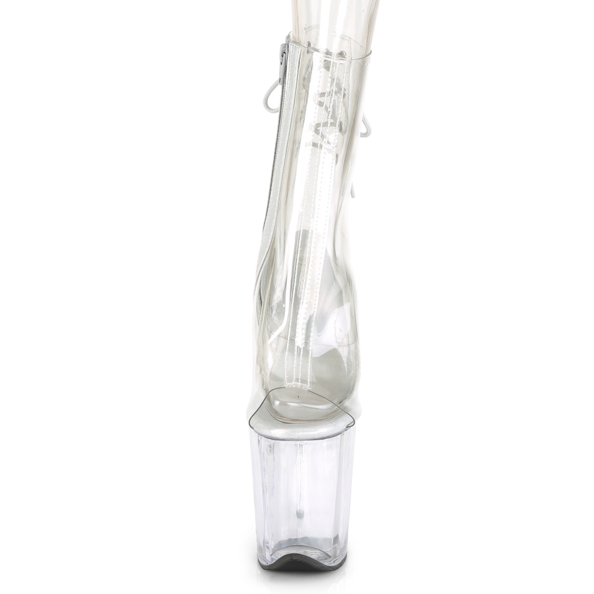 Pleaser Flamingo-1018C C/M - Przezroczyste botki z odkrytymi palcami na wysokiej platformie