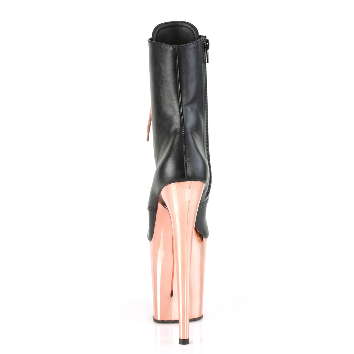 Pleaser Flamingo-1020 BPU/ROGLDCH - Czarne buty za kostkę na wysokiej platformie