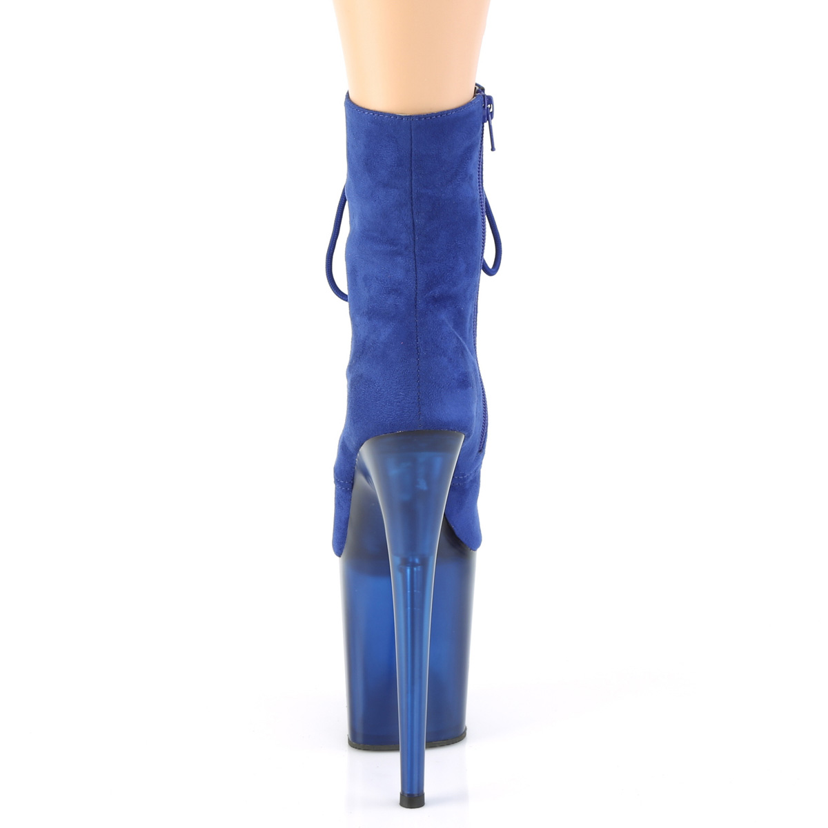 Pleaser Flamingo-1020FST BLFS/BL - Niebieskie buty za kostkę na wysokiej platformie