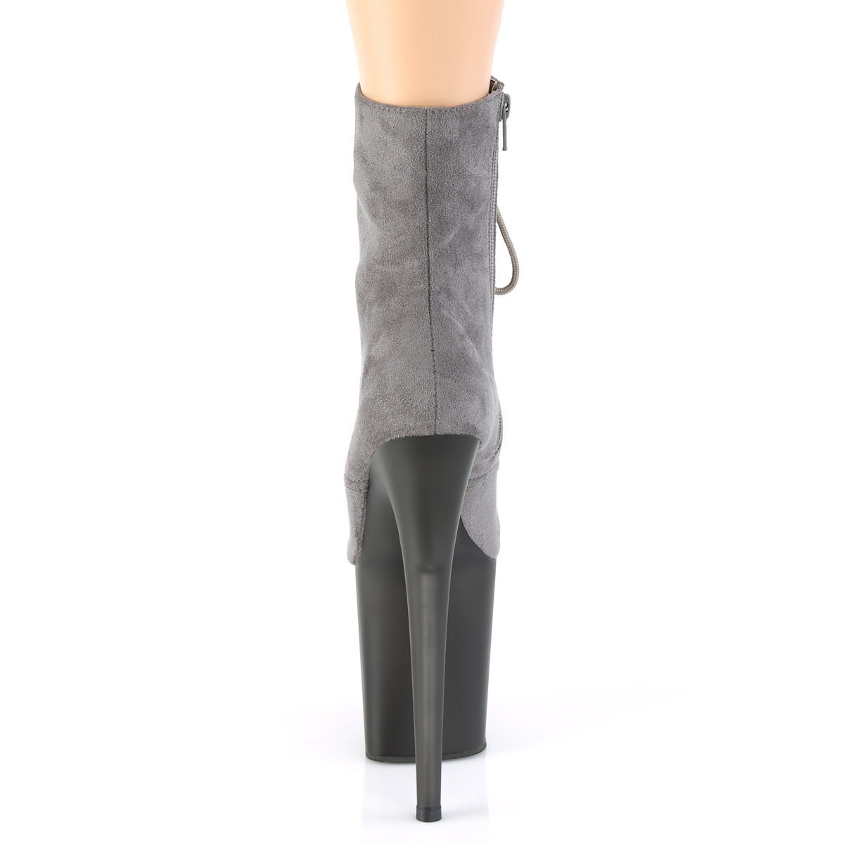 Pleaser Flamingo-1020FST GYFS/GY - Szare buty za kostkę na wysokiej platformie